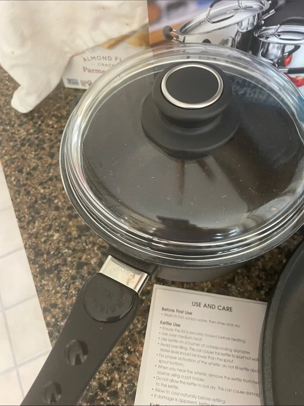 Farberware Black Millennium Nonstick Fry Pan and Saucepot Set new